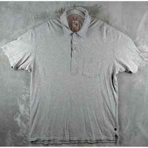 Relwen Pique Slot Polo Shirt Gray Short Sleeve‎ Mens 2XL Huckeberry